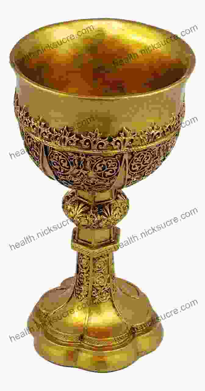 Artistic Interpretation Of The Holy Grail, A Golden Chalice With Intricate Carvings Relics Of Camelot (The Legendary 3)